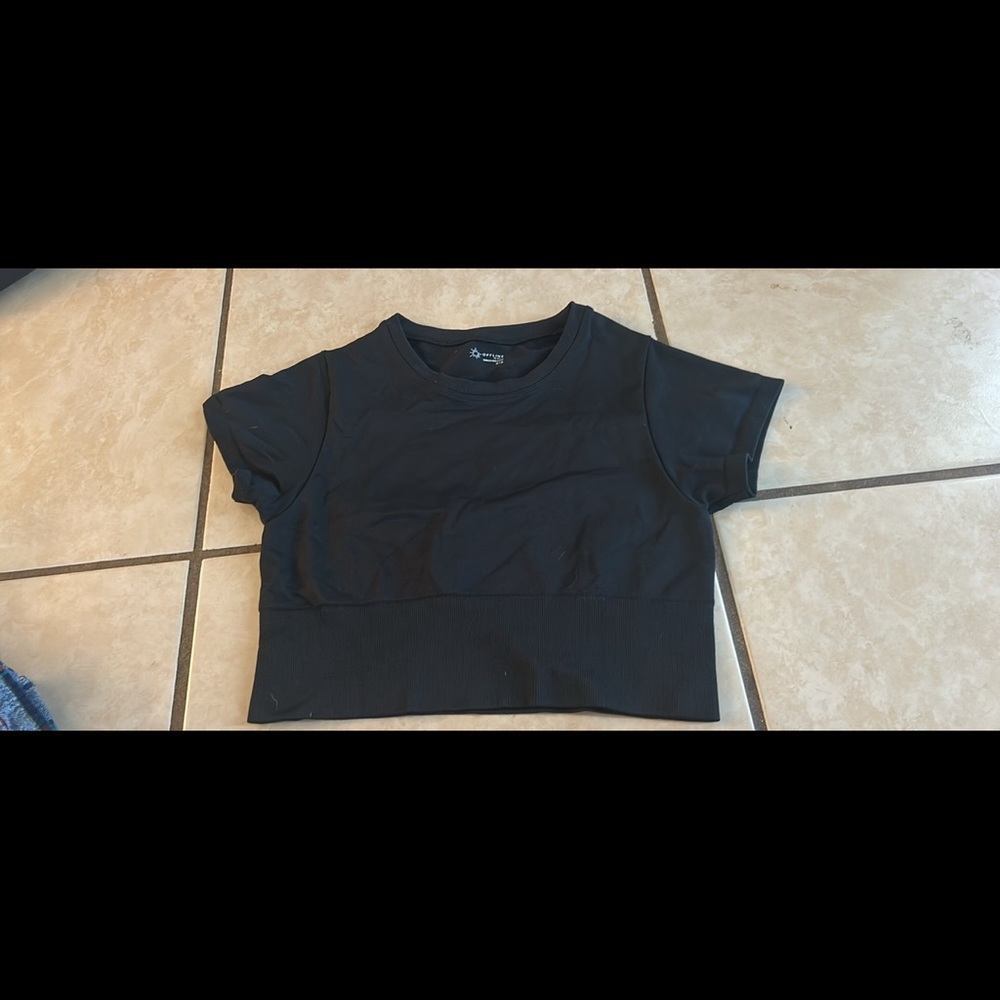 Black Cropped T-Shirt